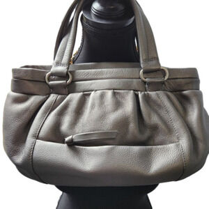 P148. Derek Alexander Pewter Leather Handbag